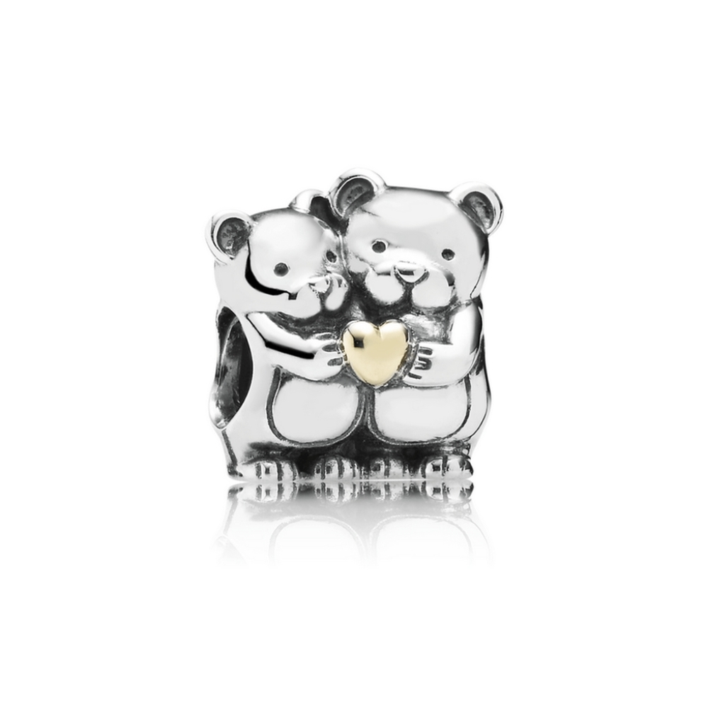 Two tone Pandora Bear Charm